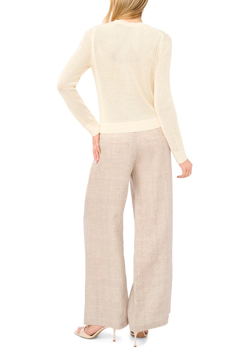 Kayla Pointelle Cardigan, Alternate, color, CRYSTAL CREAM