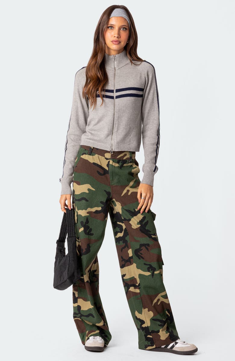 EDIKTED Carli Camo Cotton Cargo Pants, Alternate, color, 
