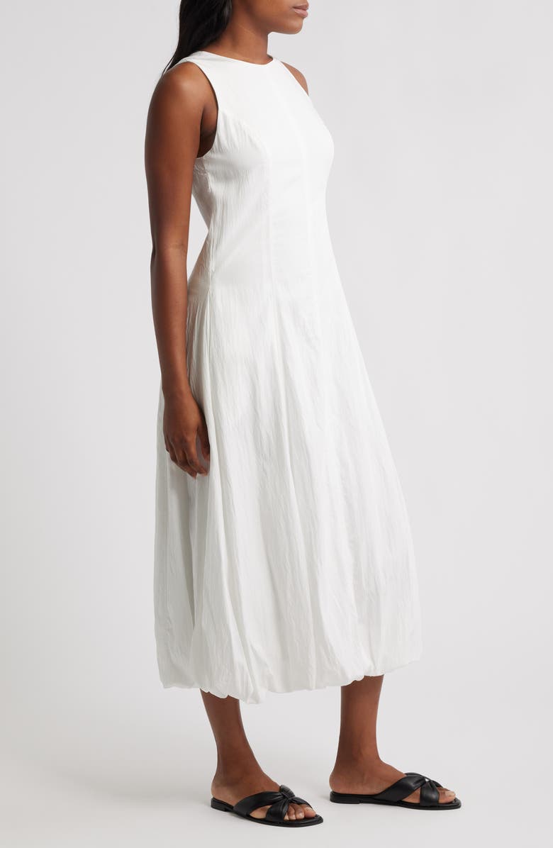 MANGO Pumpkin Sleeveless Bubble Hem Midi Dress, Alternate, color, White
