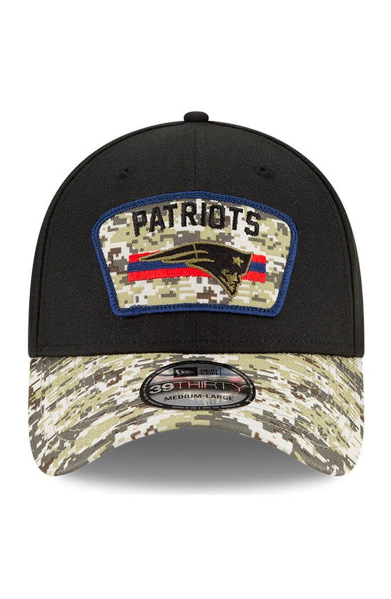New Era Men's New Era Black/Camo New England Patriots 2021 Salute To Service 39THIRTY Flex Hat, Alternate, color, 