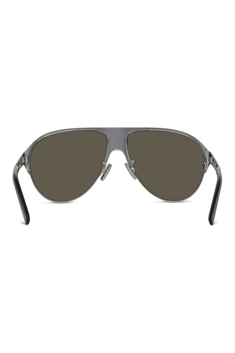 57mm Gradient Pilot Sunglasses, Alternate, color, SHINY PALLADIUM / BROWN MIRROR