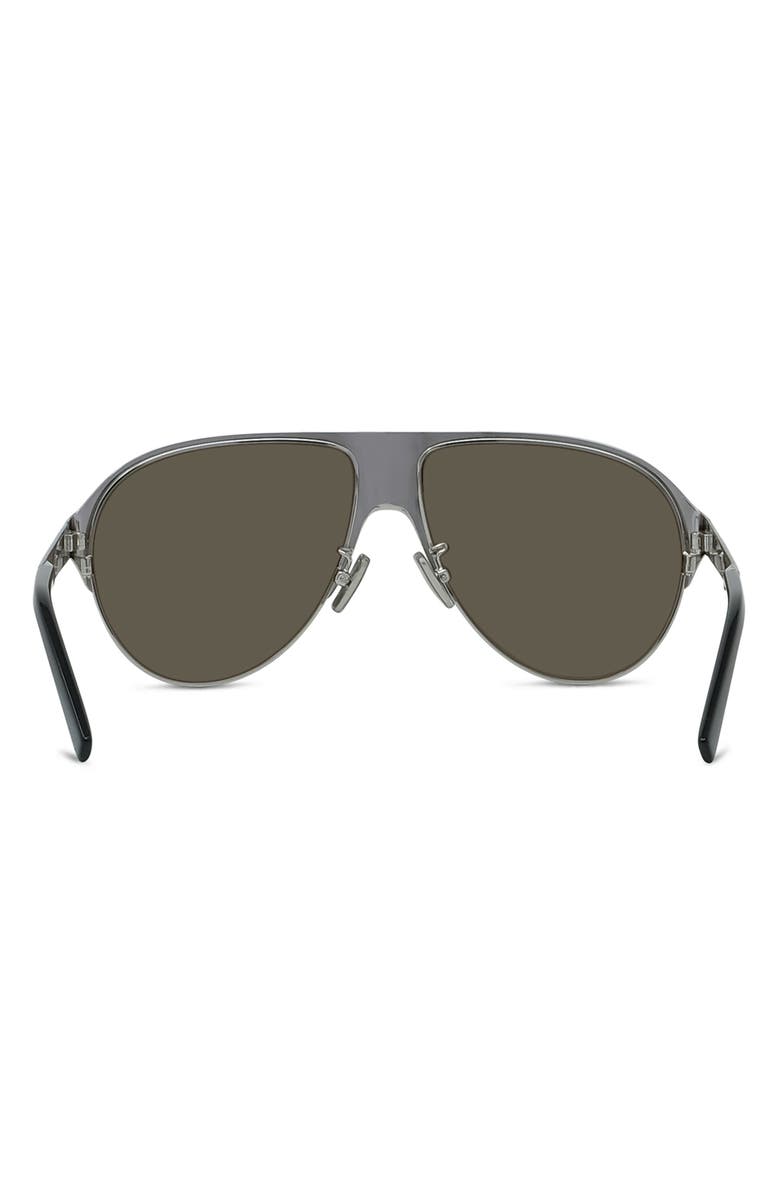 Givenchy 57mm Gradient Pilot Sunglasses, Alternate, color, Shiny Palladium / Brown Mirror
