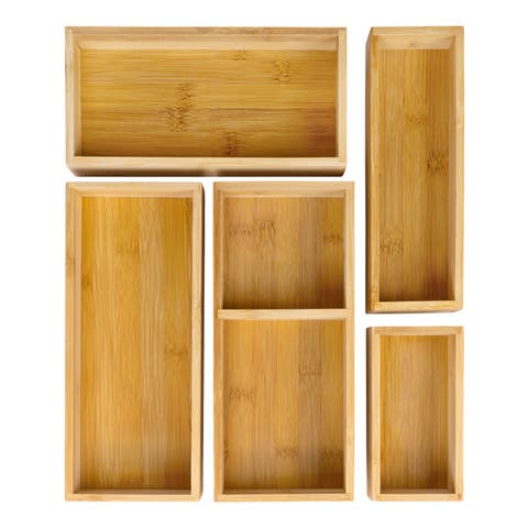 Eldora Handcrafted 5-Piece Multi-Use Individual  Drawer Organizer Boxes