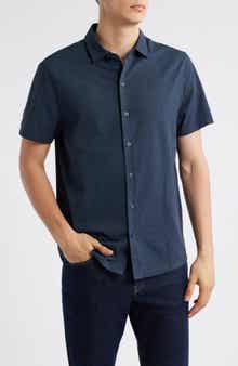 Robert Barakett Harker Short Sleeve Knit Button-Up Shirt