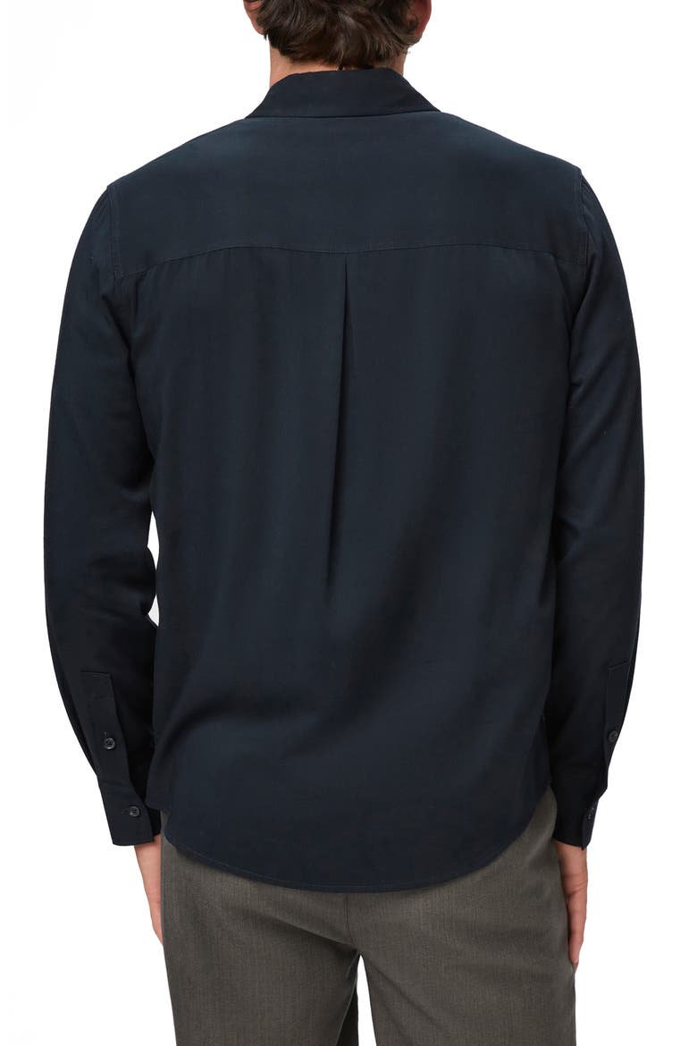 Wardin Solid Button-Up Shirt, Alternate, color, BLACK