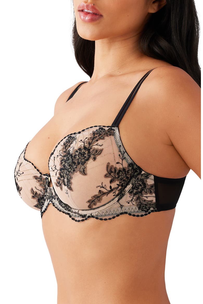 Midnight Soirée Underwire Bra, Alternate, color, CAVIAR