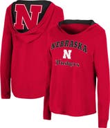 COLOSSEUM Women's Colosseum Scarlet Nebraska Huskers Catalina Hoodie Long Sleeve T-Shirt