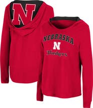 COLOSSEUM Women's Colosseum Scarlet Nebraska Huskers Catalina Hoodie Long Sleeve T-Shirt