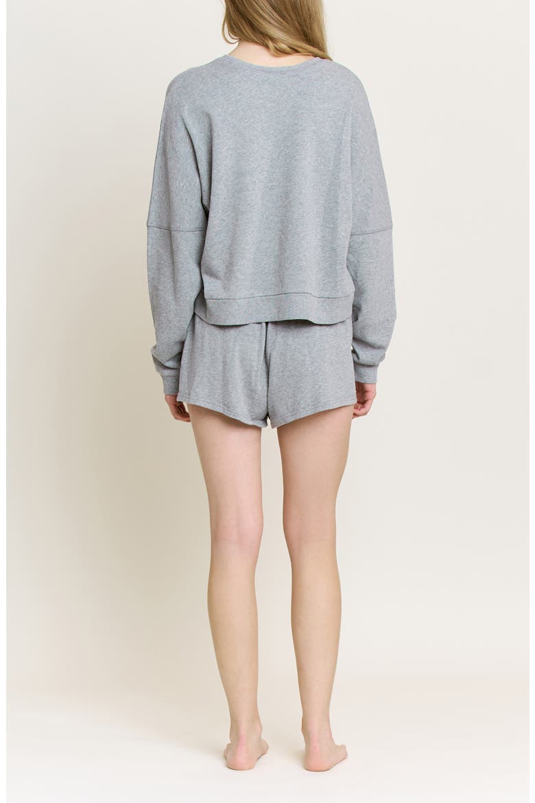 Weekend Club Short Pajamas, Alternate, color, HEATHER GREY