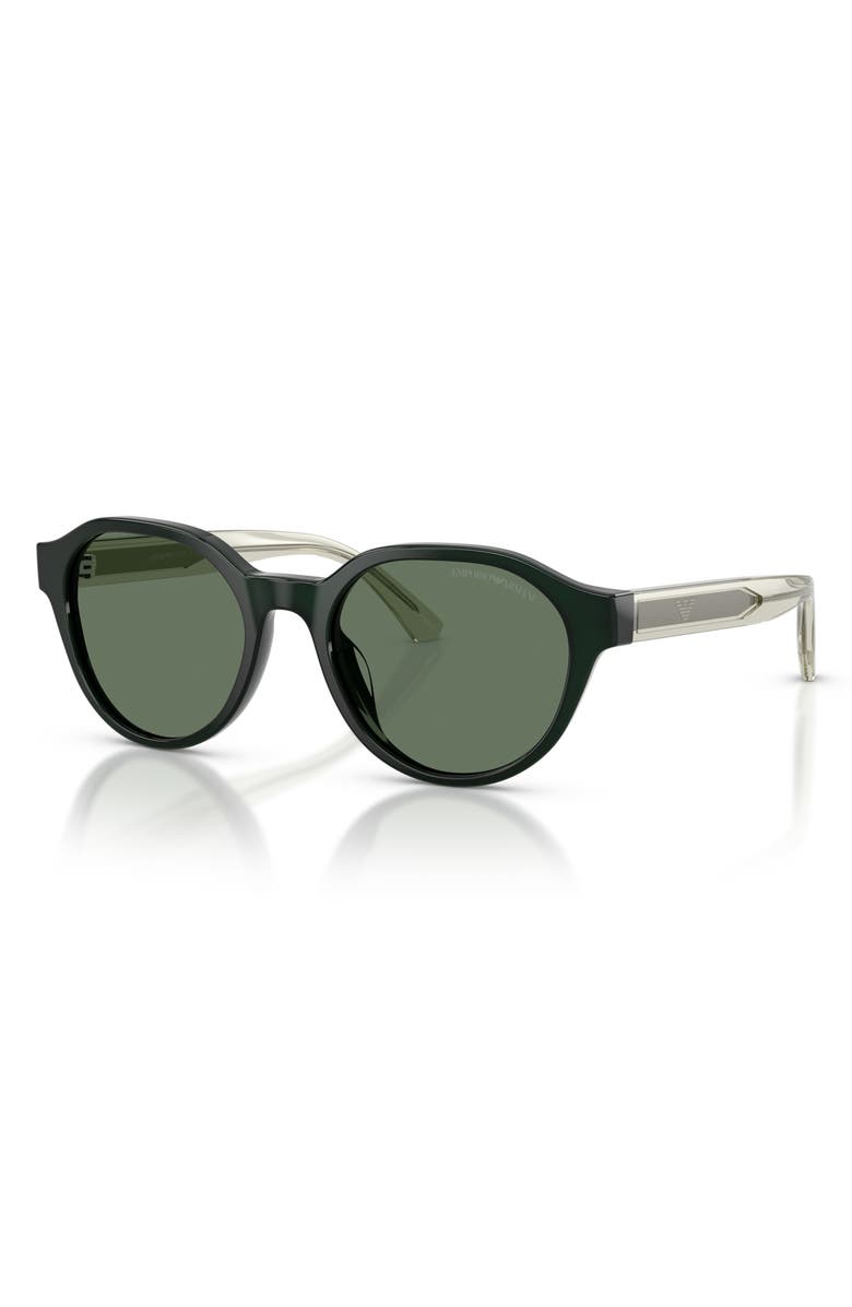 Emporio Armani Kids' 48mm Small Phantos Sunglasses, Alternate, color, Shiny Green / Dark Green
