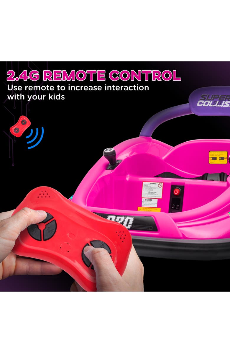 Aosom 12V Kids Electric Sports Car with Parent Remote, Bluetooth, Horn, Music, LED, Alternate, color, Pink