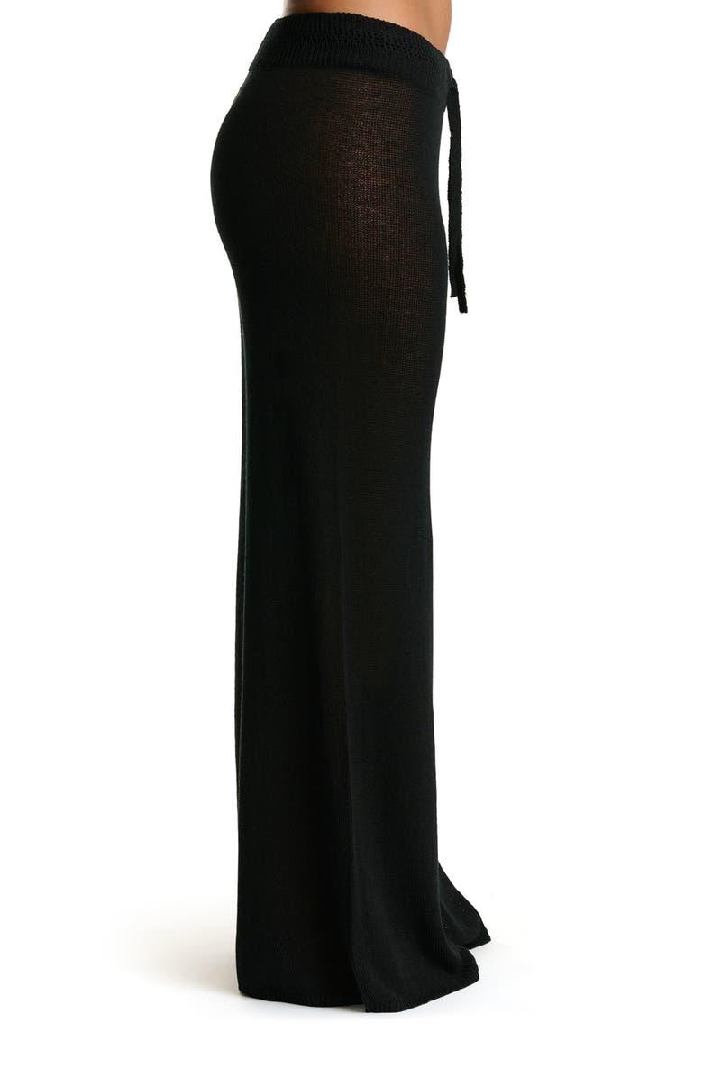 Naked Wardrobe Oversize Wide Leg Knit Pants, Alternate, color, Black