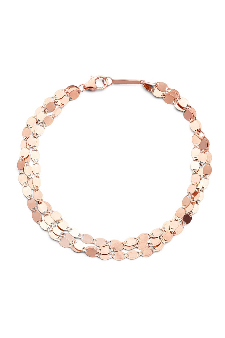 14K Gold 3-Strand Bracelet, Main, color, ROSE GOLD