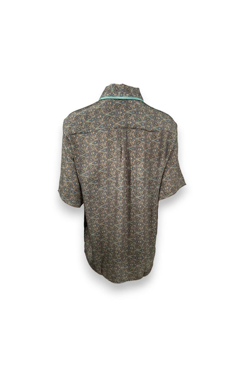 Paisley Motif Short Sleeve Shirt, Alternate, color, Mint