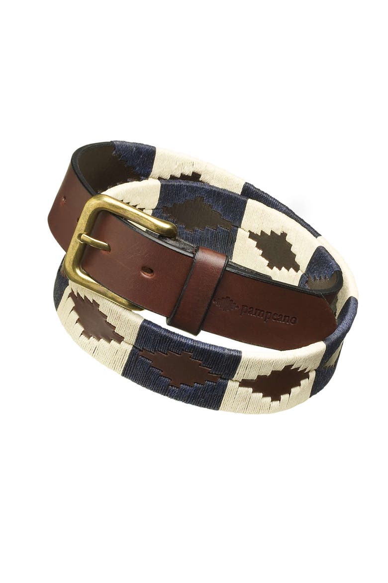 Jugadoro Belt, Alternate, color, Brown/Navy/Cream
