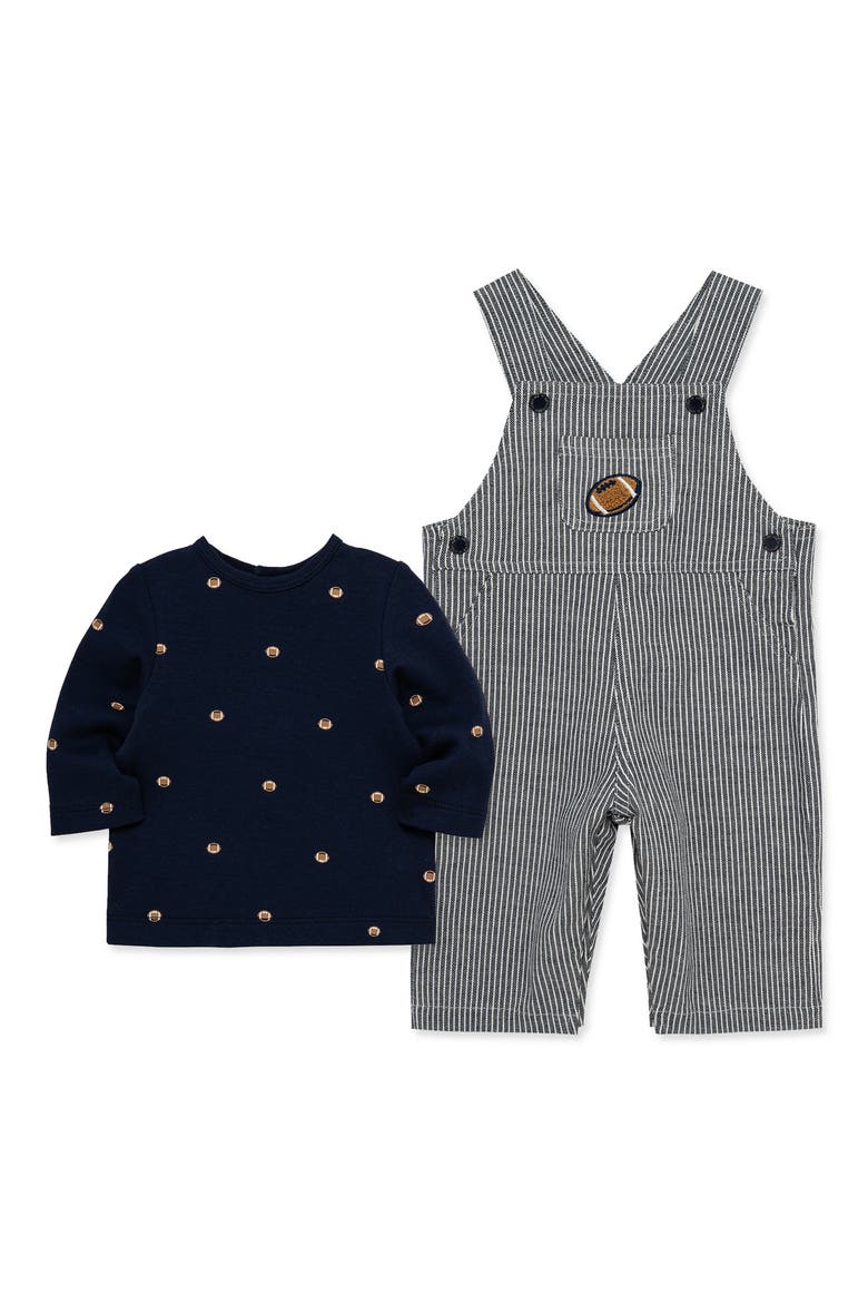 Kids' Football Overalls & T-Shirt Set, Alternate, color, BLUE