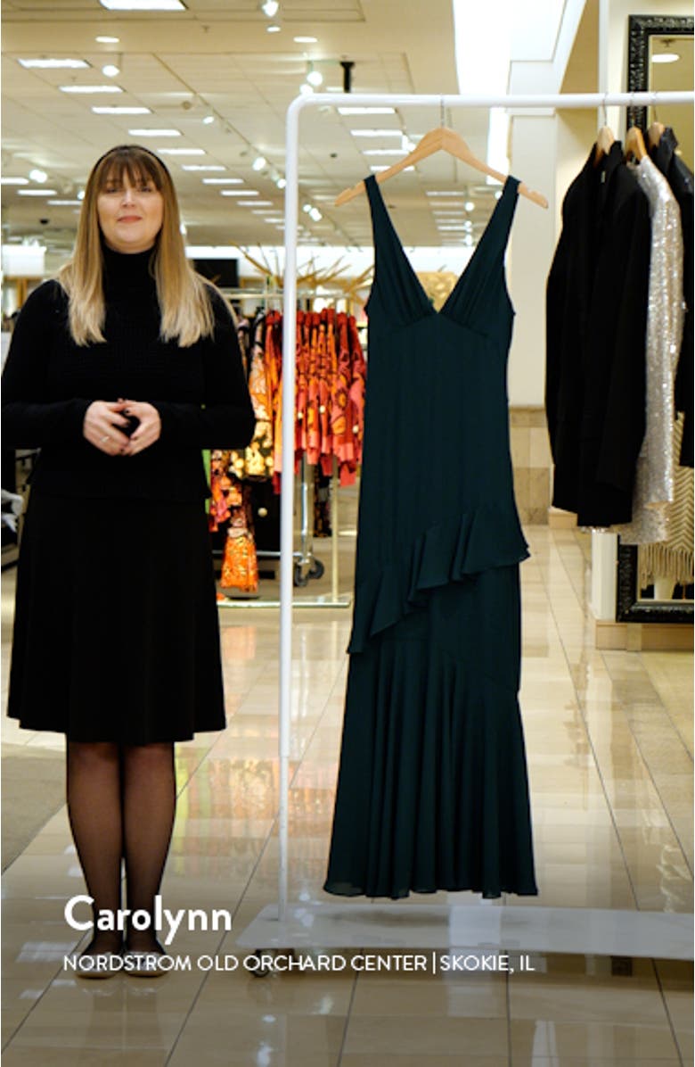 The Esme Ruffle Chiffon Gown, sales video thumbnail