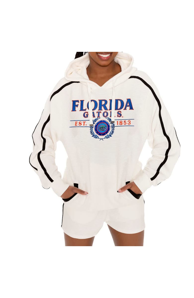 GAMEDAY COUTURE Women's Gameday Couture Cream Florida Gators Down, Set, Go Pullover Hoodie and Shorts Set, Alternate, color, Cream