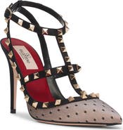 Valentino Rockstud Tulle Mesh Pump