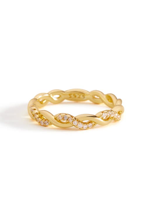 Mint & Lily Dainty Pave Twist Stacking Ring