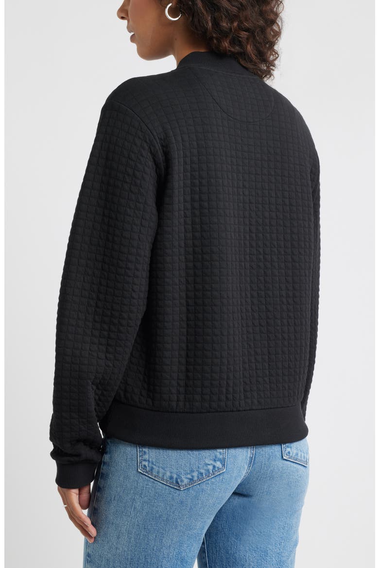 Quilted Cotton Bomber Jacket, Alternate, color, BLACK