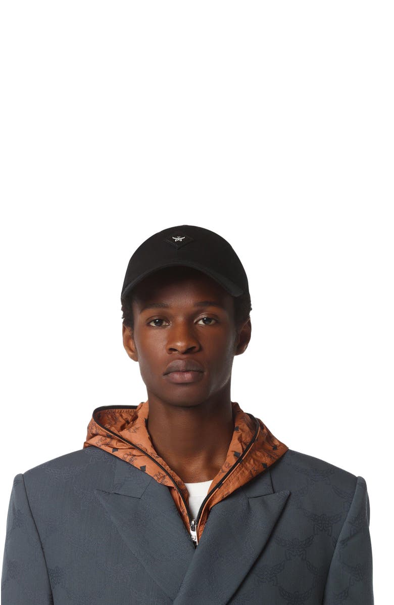 MCM Essential Diamond Cap in Cotton Twill, Alternate, color,