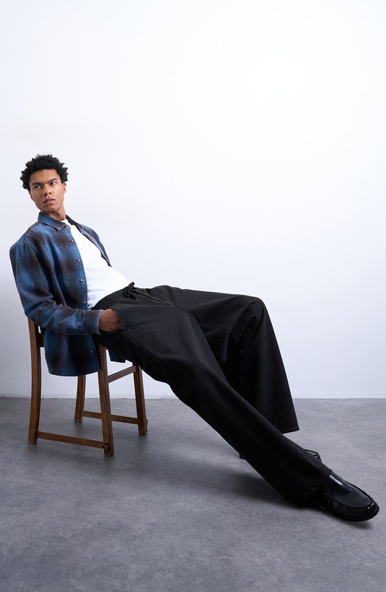 Topman Herringbone Pants, Alternate, color, Black