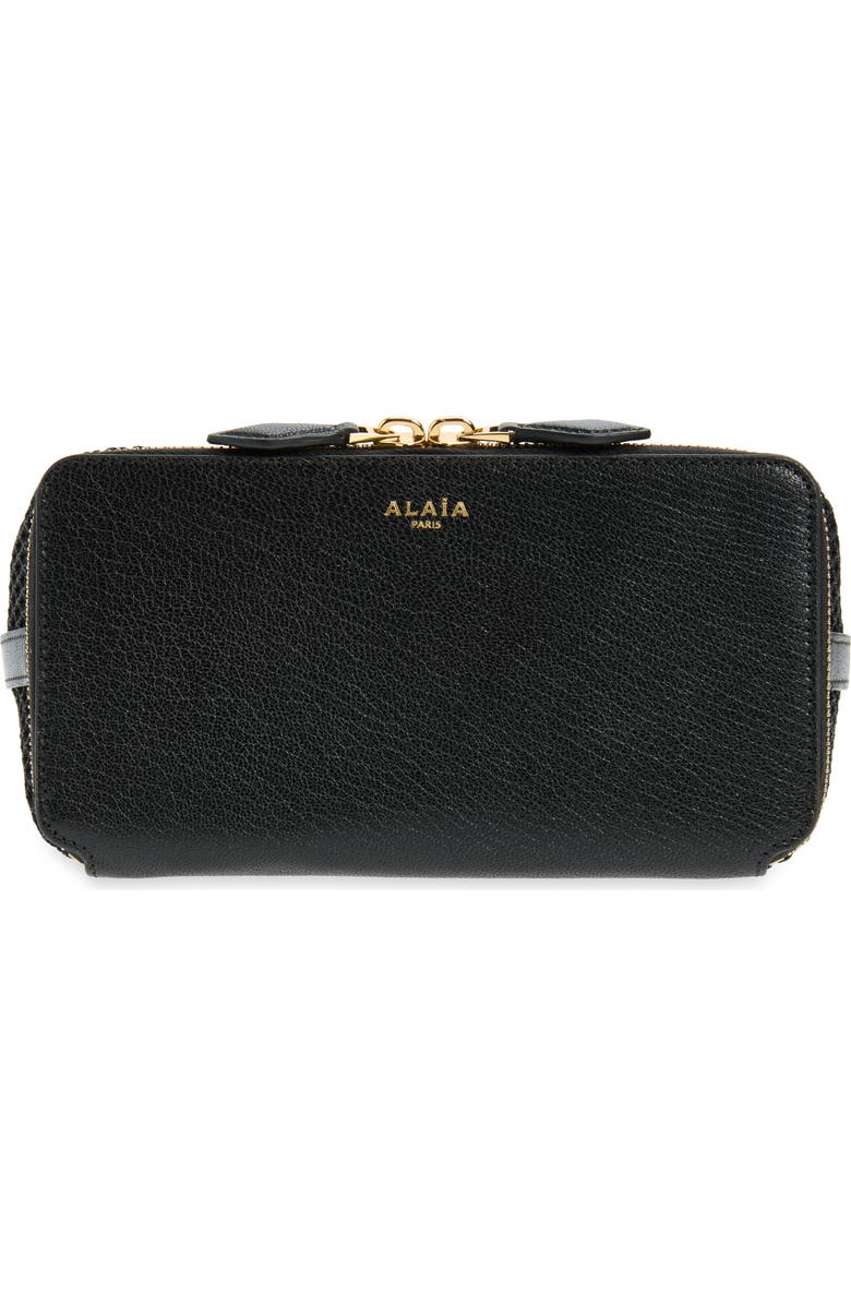 Alaïa Le Pochon Fishnet Shoulder Bag, Alternate, color, Noir 999