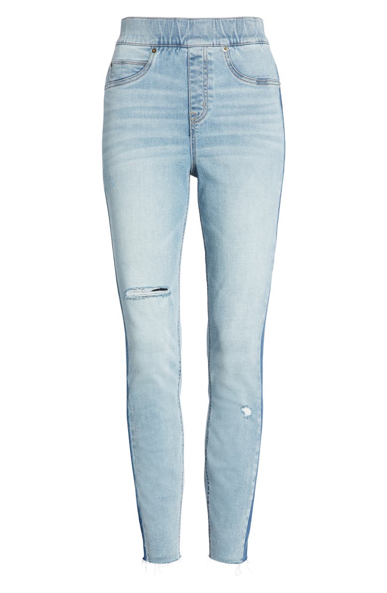 SPANX<sup>®</sup> Washed Side Stripe Denim Leggings, Alternate, color,