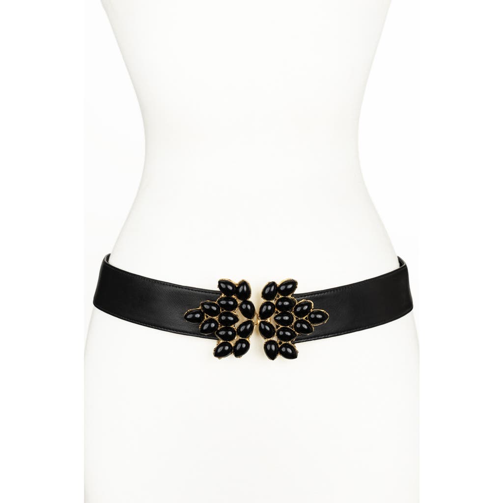 Raina Belts Jaclyn Chain Leather Belt In Black