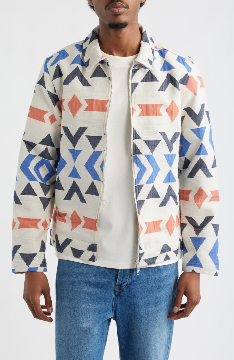Wax London Park Jacquard Pattern Jacket, Main, color, Ecru/ Multi