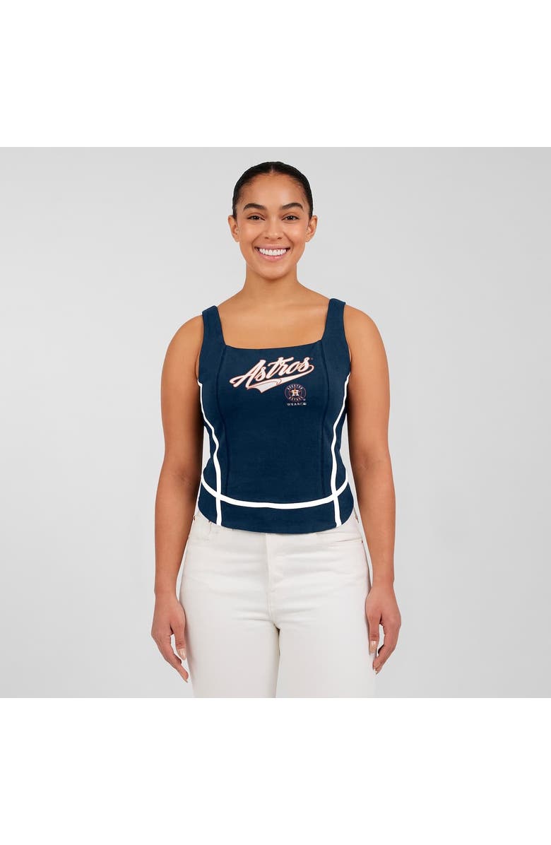 WEAR by Erin Andrews Women's WEAR by Erin Andrews Navy Houston Astros Square Neck Tank Top, Alternate, color, Navy