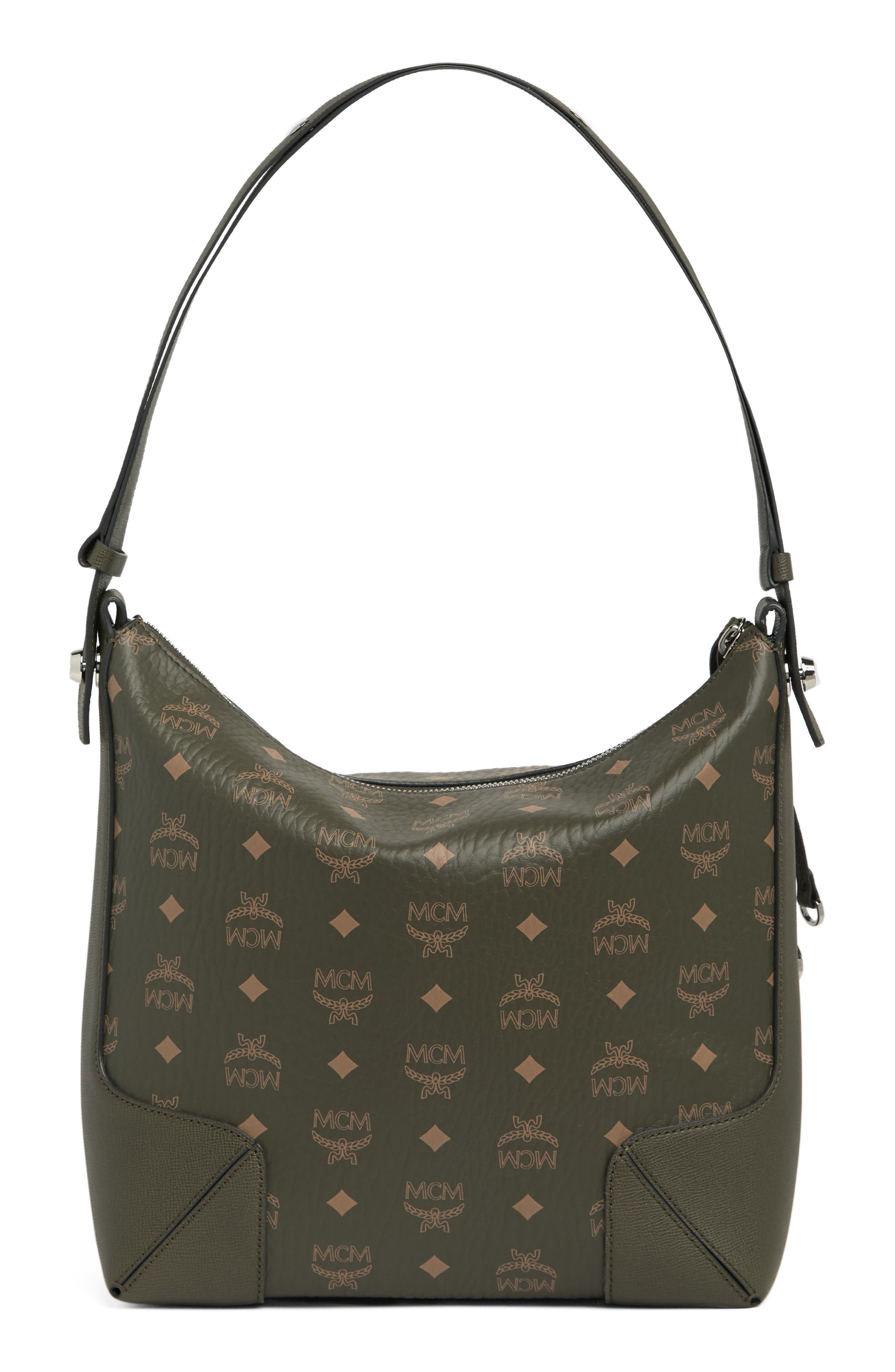 MCM Aren Visetos Medium Hobo Bag, Alternate, color, 