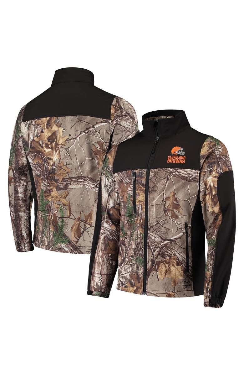 DUNBROOKE Men's Dunbrooke Realtree Camo/Black Cleveland Browns Circle Hunter Softshell Full-Zip Jacket, Main, color, Realtree Camo