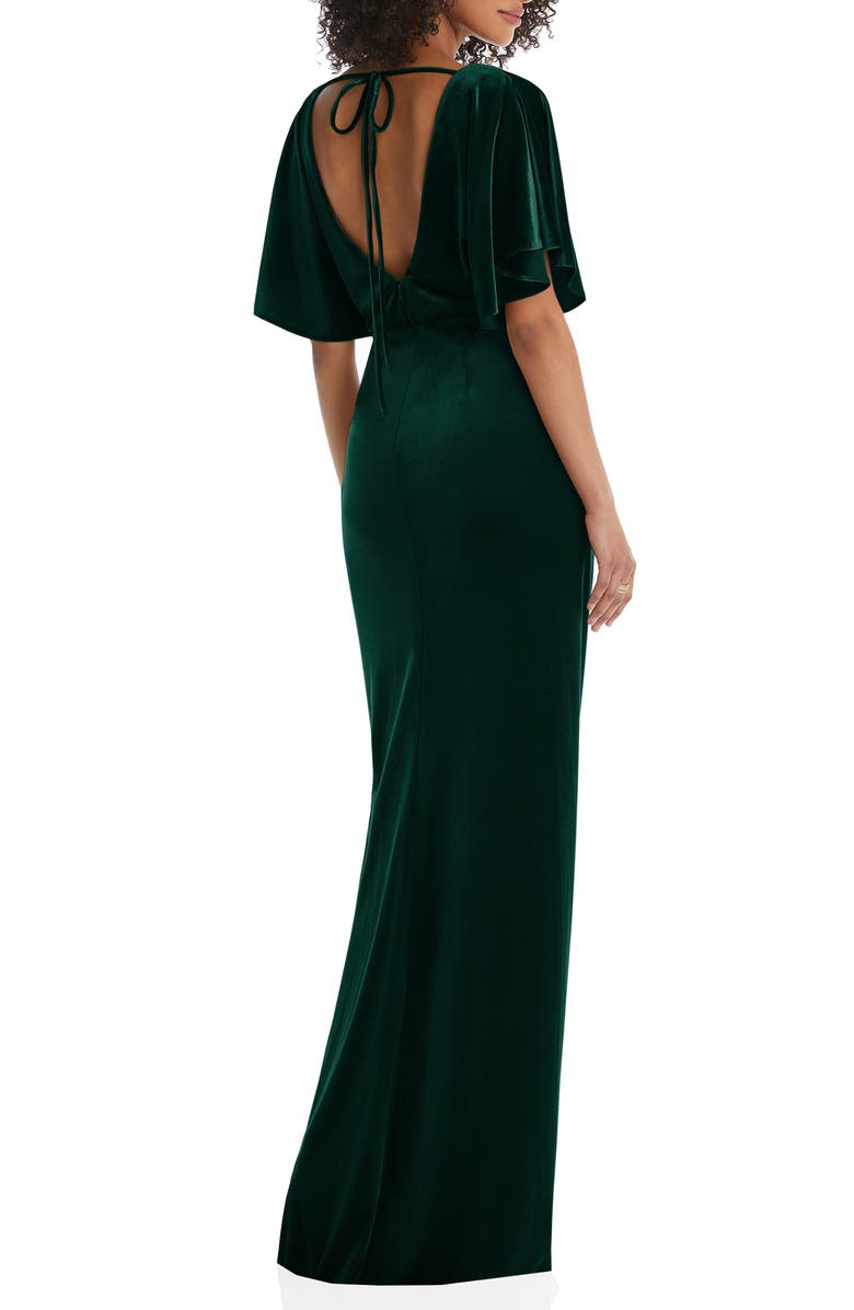 After Six Open Back Velvet Column Gown, Alternate, color,