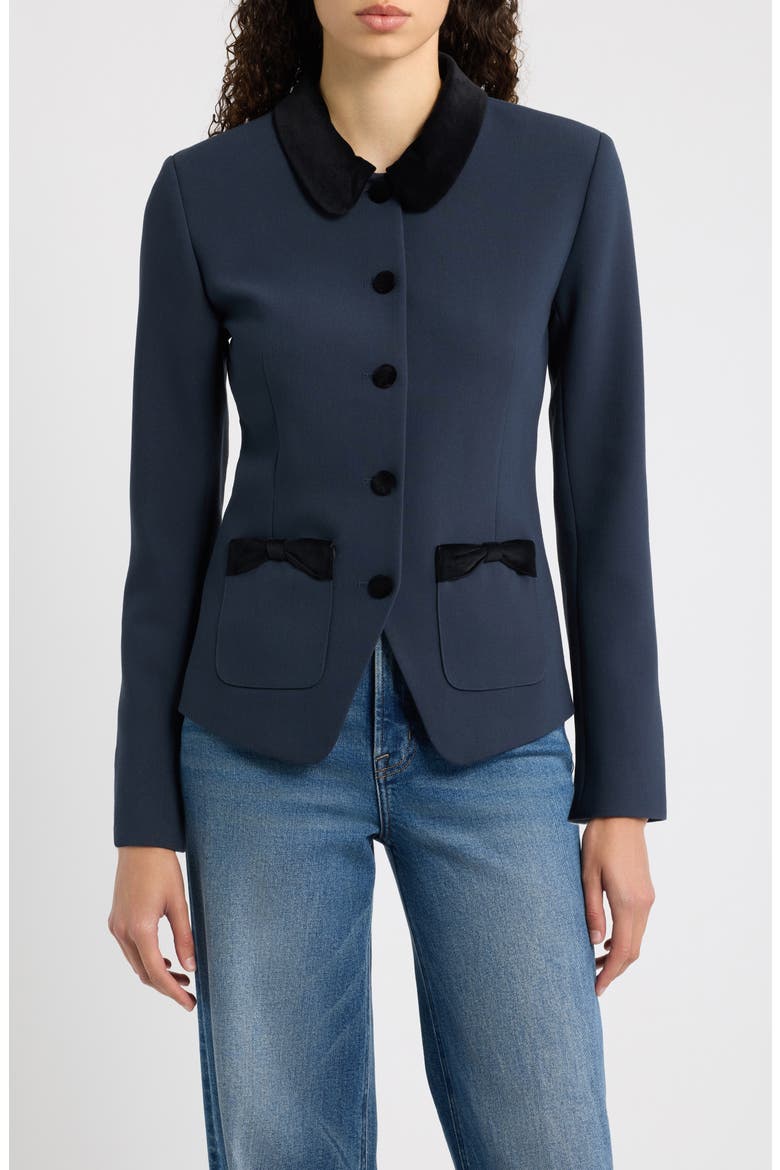 Evalina Peter Pan Collar Jacket, Main, color, NAVY