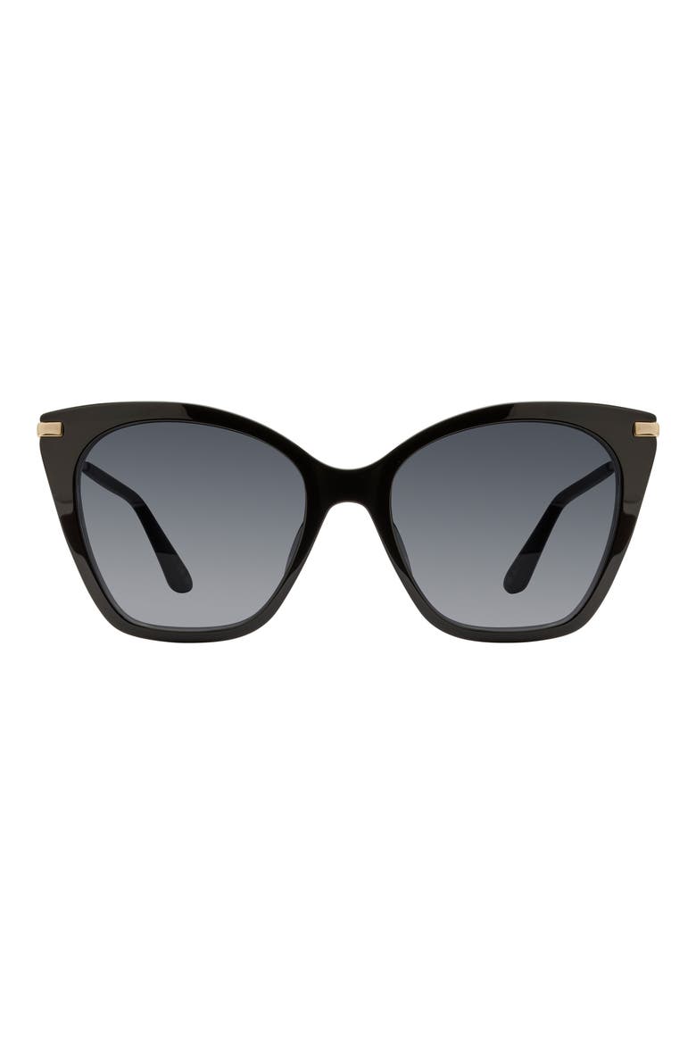 56mm Gradient Cat Eye Sunglasses, Main, color, PATTERN BLACK WHITE