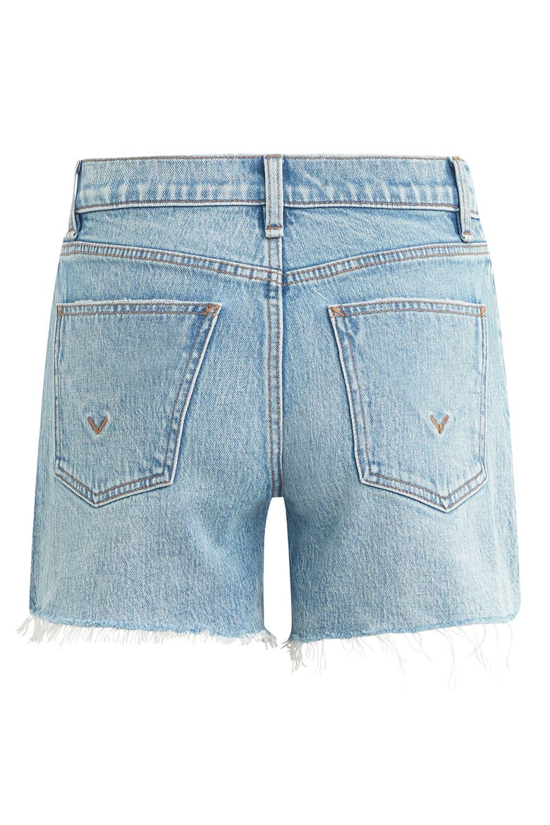 Devon High Waist Destroyed Hem Denim Shorts, Alternate, color, ANTHEM
