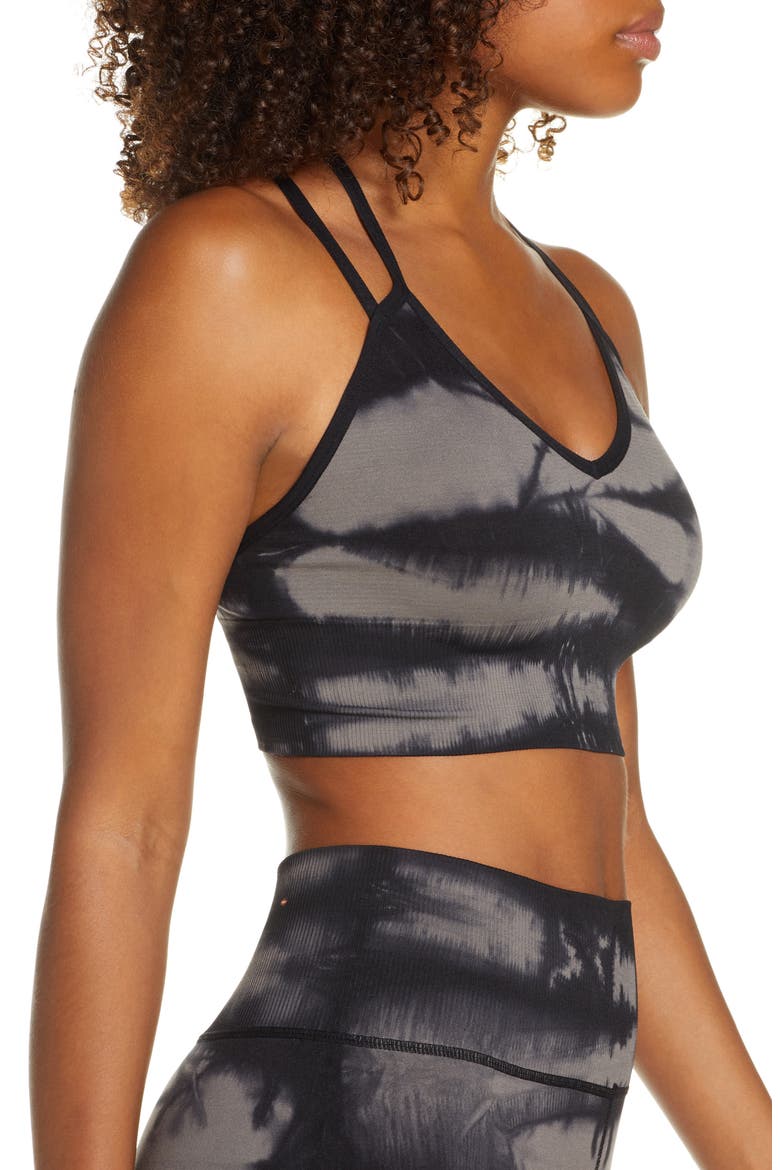 Tie Dye Seamless Sports Bra, Alternate, color, GREY KITTEN