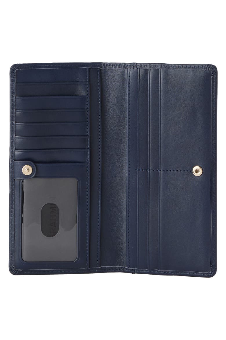Ady Croc Embossed Leather Wallet, Alternate, color, NAVY BELCANTO