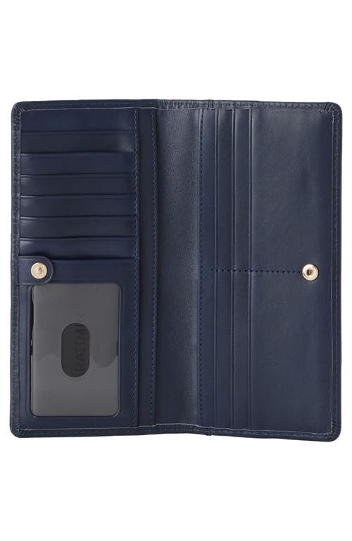 Brahmin Ady Croc Embossed Leather Wallet In Blue