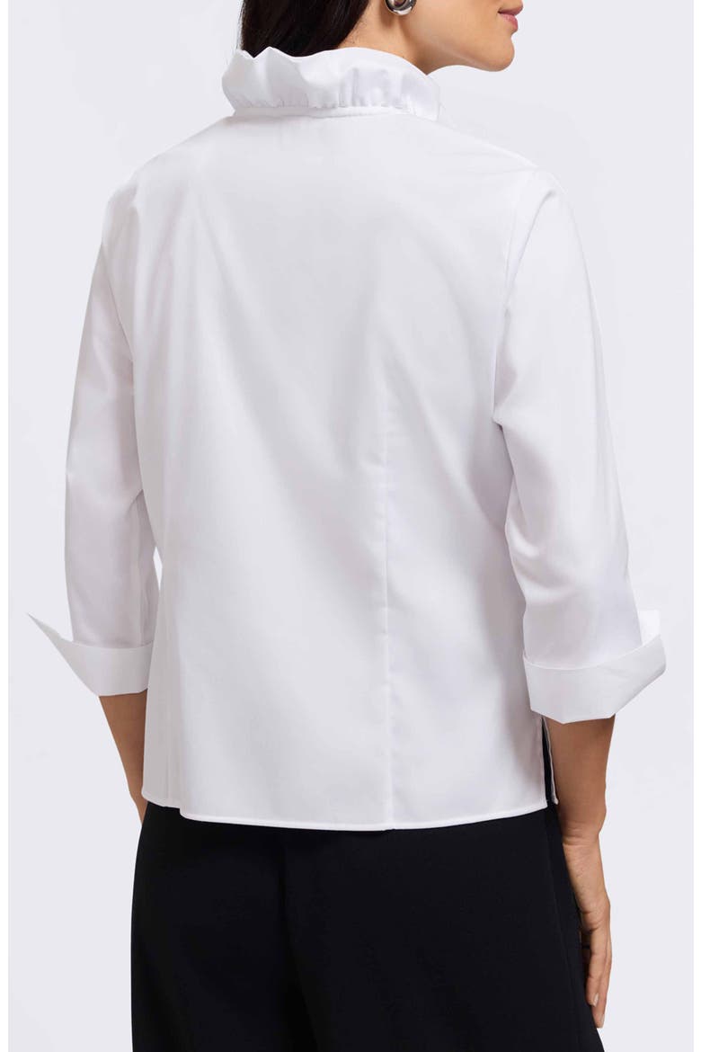 Edith Ruffle Button-Up Shirt, Alternate, color, WHITE