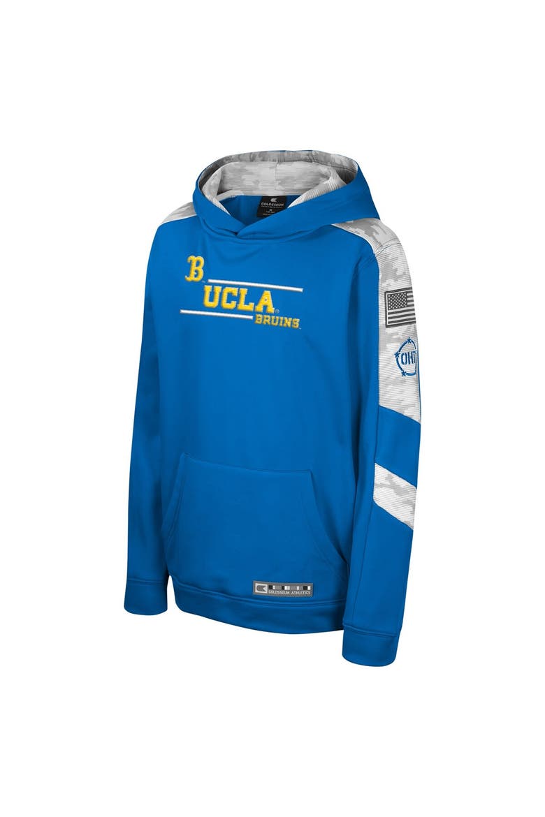 Youth Colosseum Blue UCLA Bruins OHT Military Appreciation Cyclone Digital Camo Pullover Hoodie, Alternate, color, Blue