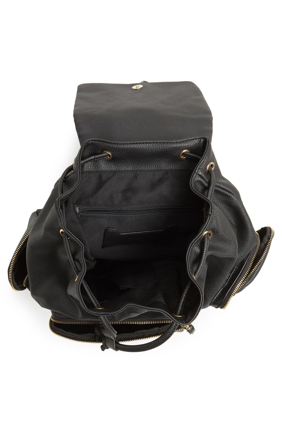 Topshop Faux Leather Backpack, Alternate, color, 