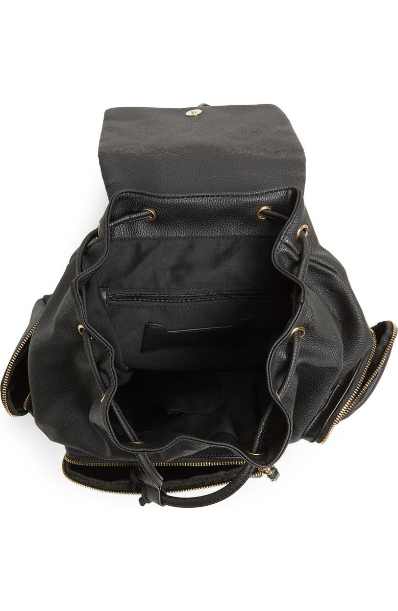 Topshop Faux Leather Backpack, Alternate, color,