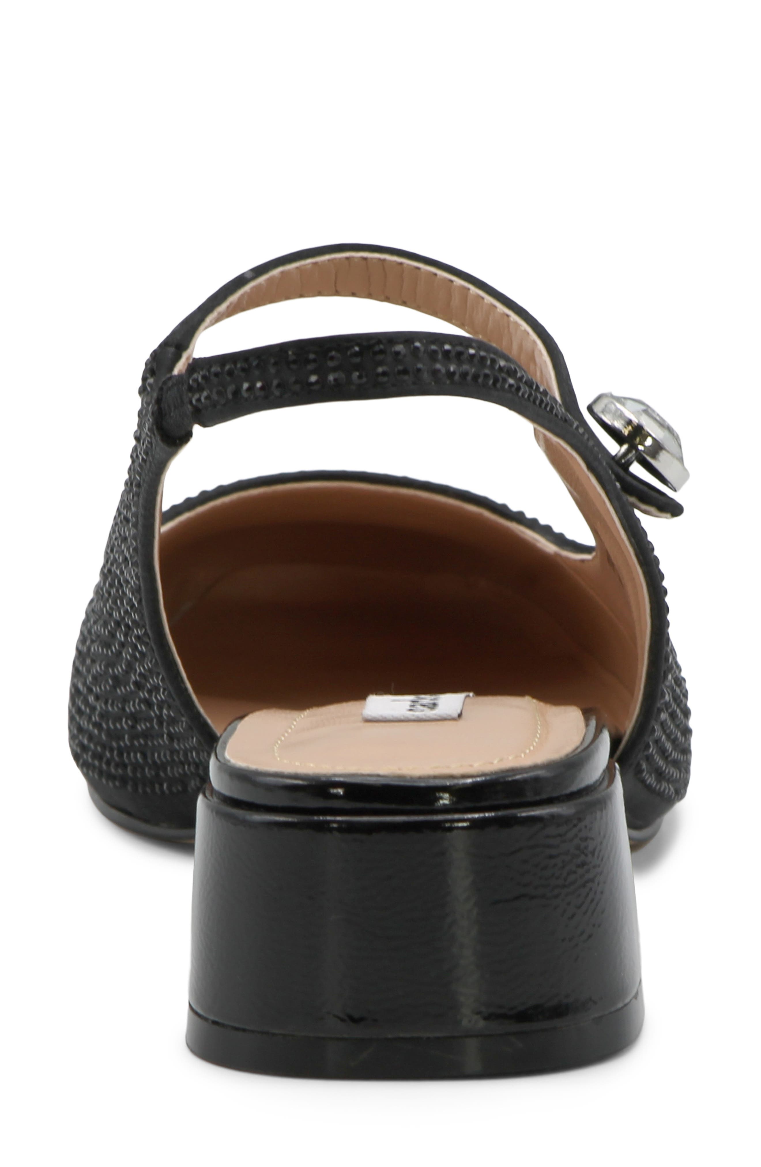 Charles David Zach Rhinestone Mary Jane Slingback Flat, Alternate, color, Black