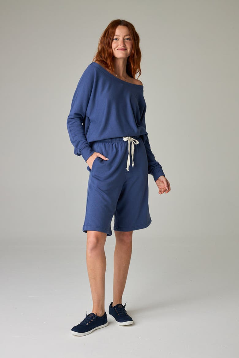 Baikal Eco-Luxe Fleece Bermuda Short - Cloud-Soft Comfort, Alternate, color, Deep Ocean