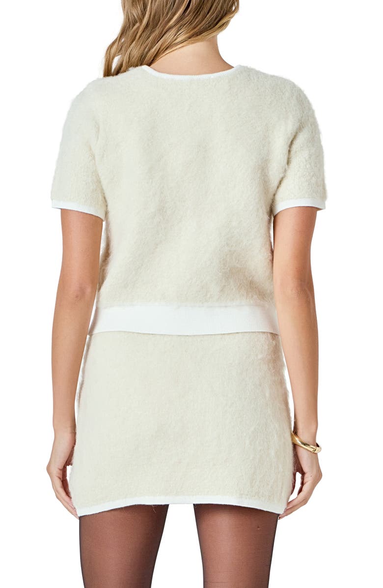 Endless Rose Rhinestone Button Cardigan, Alternate, color, Cream