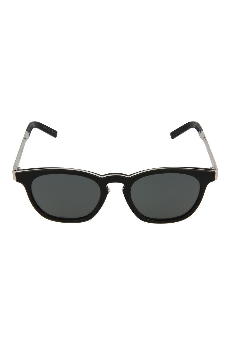 51mm Square Sunglasses, Main, color, BLACK SILVER GREY/GRY