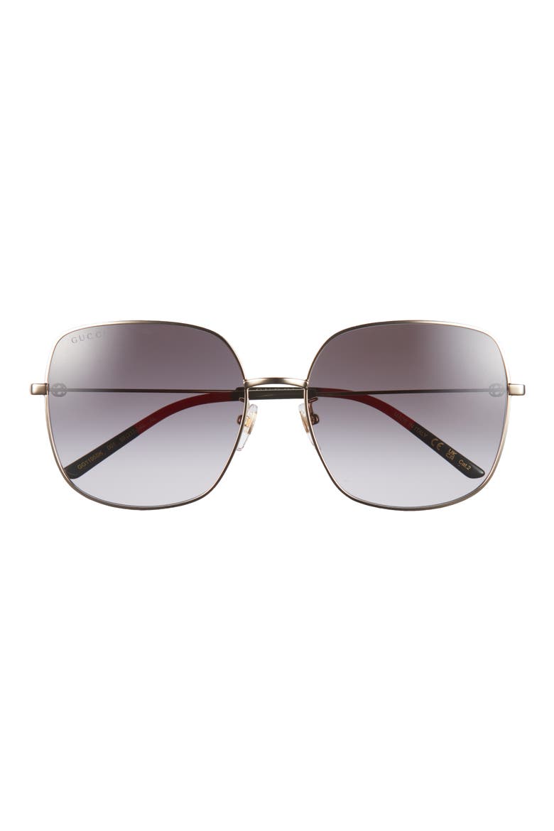 59mm Square Sunglasses, Main, color, GOLD GOLD GREY